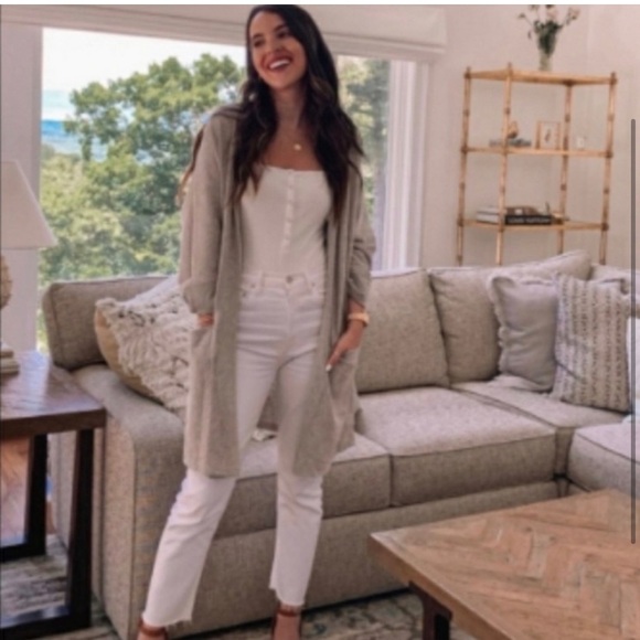 DONNI. Sweaters - Anthropologie | Donni | Oversized Ribbed Open Front Duster Cardigan in Gray OS